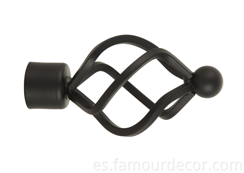 Black Button Cage Curtain Rod